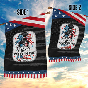 Party In USA Girls 4th of July Garden Flag Messy Bun USA TS10 Print Your Wear