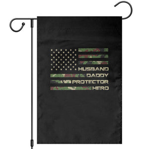 Husband Daddy Protector Hero Garden Flag Camo American Flag Fathers Day Gifts For Husband Hubby Dad TS10 Black Print Your Wear