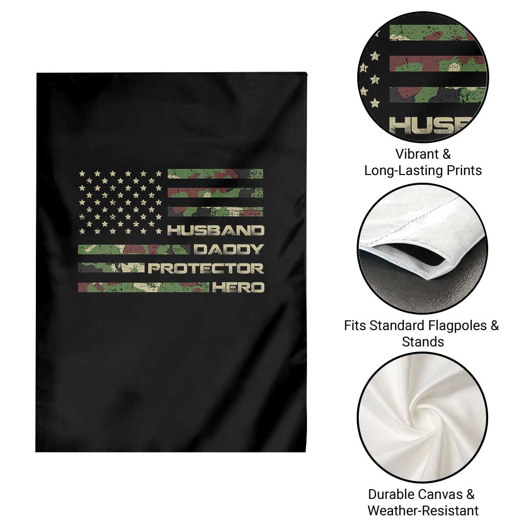Husband Daddy Protector Hero Garden Flag Camo American Flag Fathers Day Gifts For Husband Hubby Dad TS10 Print Your Wear