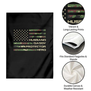 Husband Daddy Protector Hero Garden Flag Camo American Flag Fathers Day Gifts For Husband Hubby Dad TS10 Print Your Wear