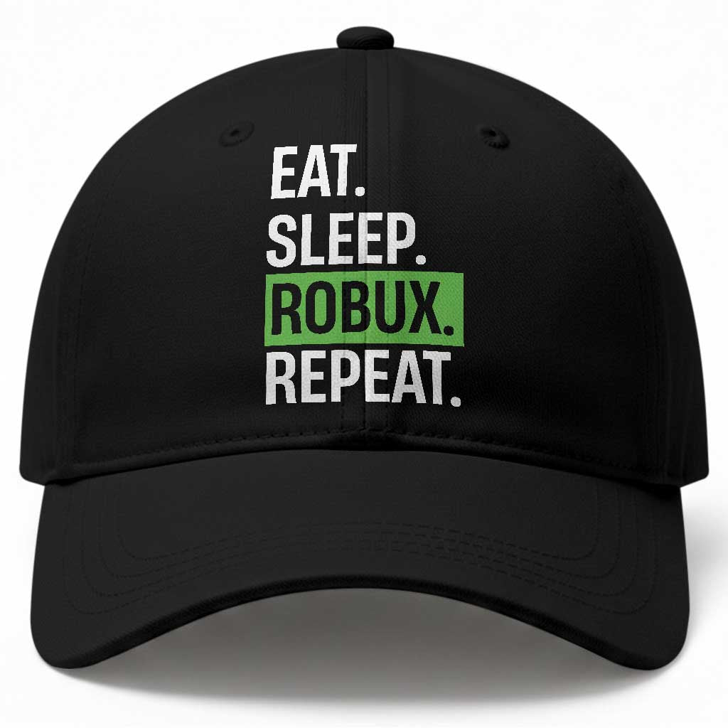 Eat Sleep Roblox Repeat Baseball Cap Funny Video Game Lovers Gamers