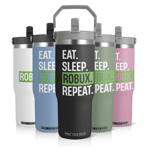 Eat Sleep Roblox Repeat Flip Straw Tumbler Funny Video Game Lovers Gamers