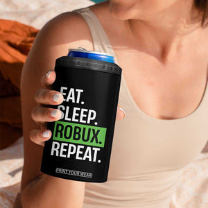 Eat Sleep Roblox Repeat 4 in 1 Can Cooler Tumbler Funny Video Game Lovers Gamers