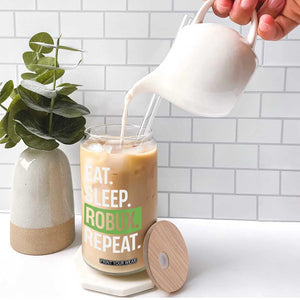 Eat Sleep Roblox Repeat Glass Can Funny Video Game Lovers Gamers