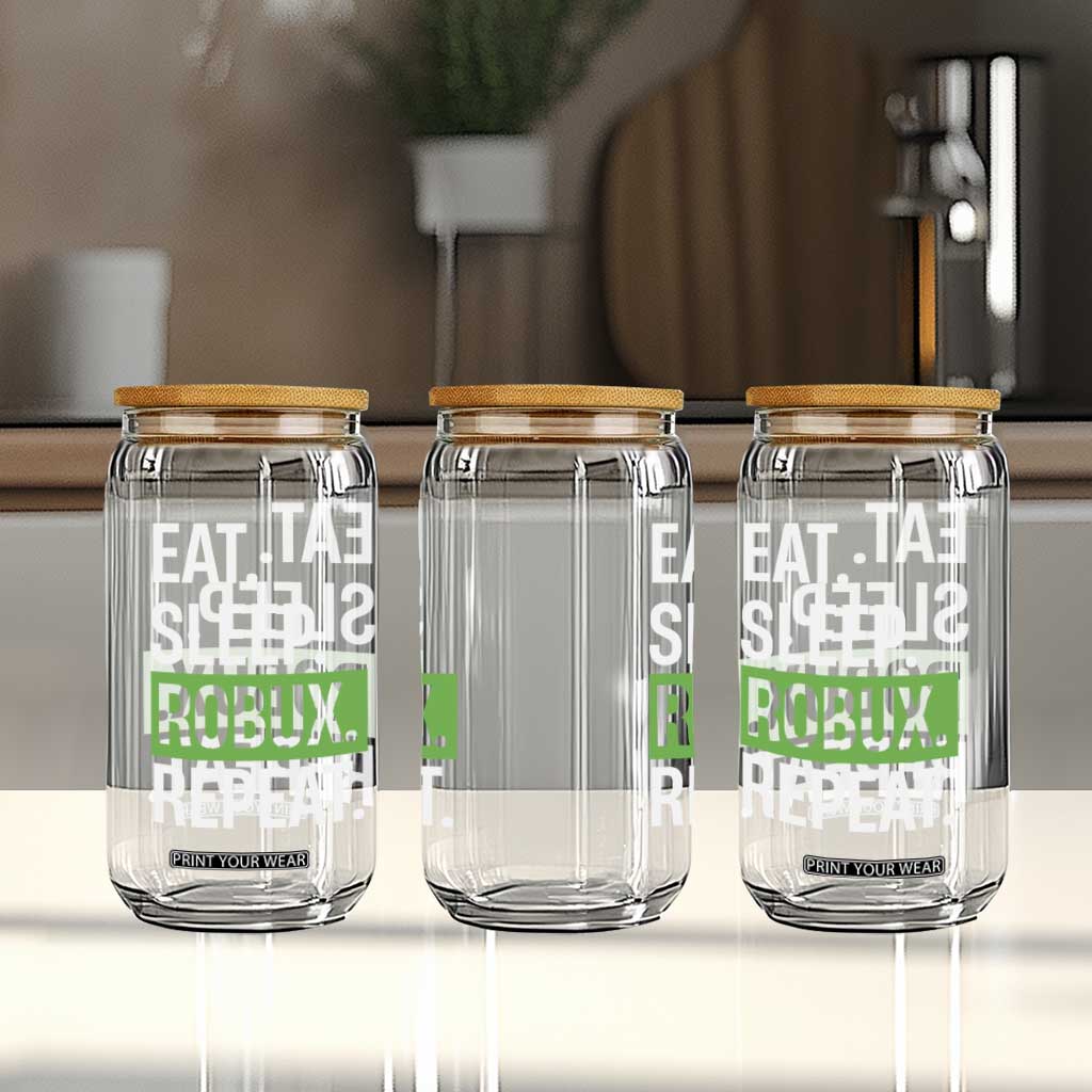 Eat Sleep Roblox Repeat Glass Can Funny Video Game Lovers Gamers