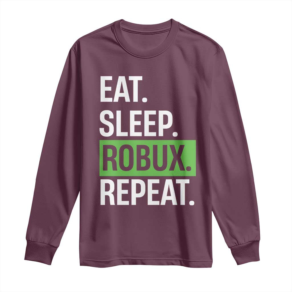 Eat Sleep Roblox Repeat Long Sleeve Shirt Funny Video Game Lovers Gamers