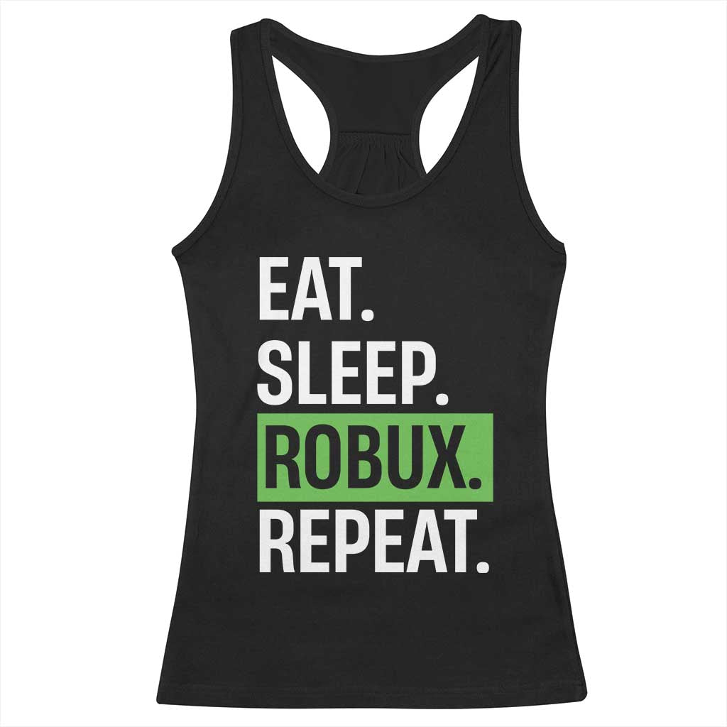 Eat Sleep Roblox Repeat Racerback Tank Top Funny Video Game Lovers Gamers
