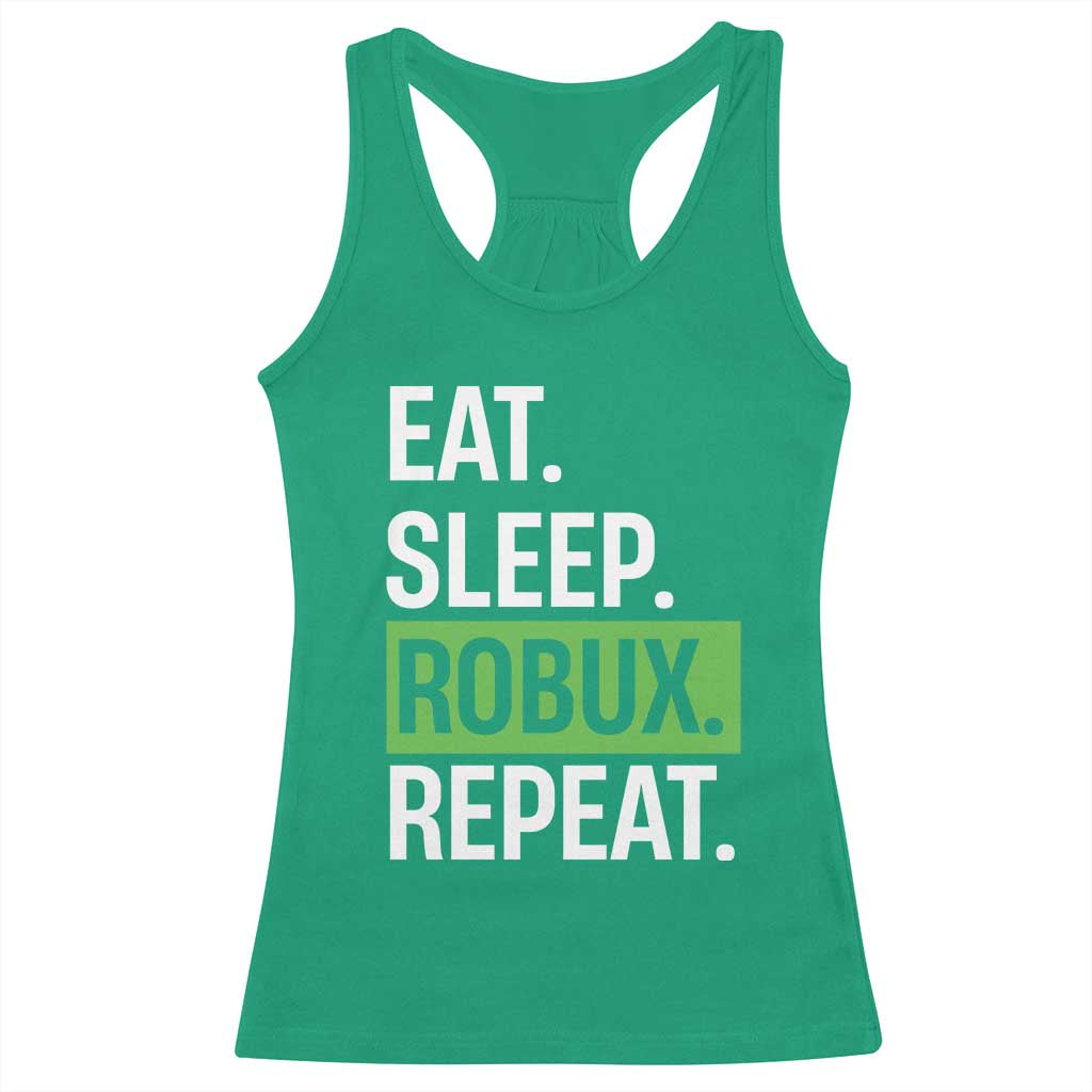 Eat Sleep Roblox Repeat Racerback Tank Top Funny Video Game Lovers Gamers