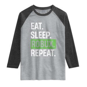 Eat Sleep Roblox Repeat Raglan Shirt Funny Video Game Lovers Gamers