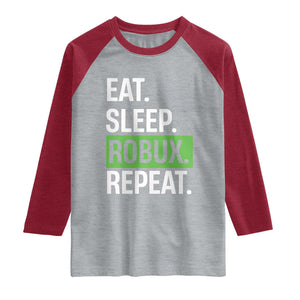 Eat Sleep Roblox Repeat Raglan Shirt Funny Video Game Lovers Gamers