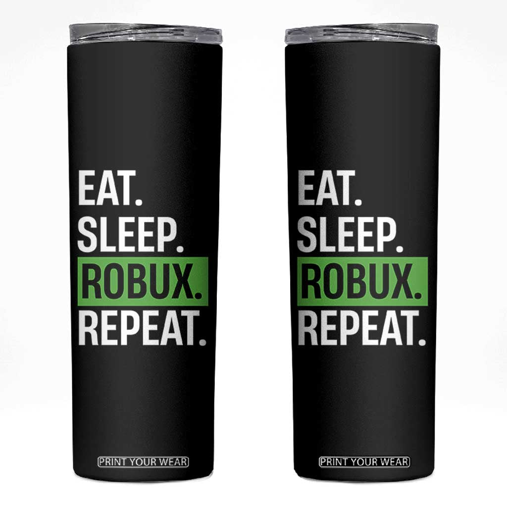 Eat Sleep Roblox Repeat Skinny Tumbler Funny Video Game Lovers Gamers