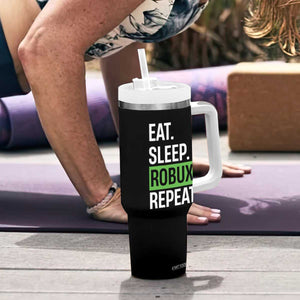 Eat Sleep Roblox Repeat Tumbler With Handle Funny Video Game Lovers Gamers