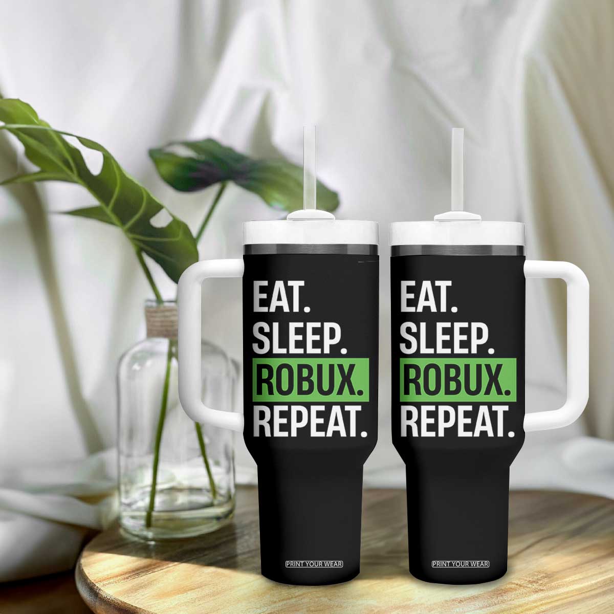 Eat Sleep Roblox Repeat Tumbler With Handle Funny Video Game Lovers Gamers