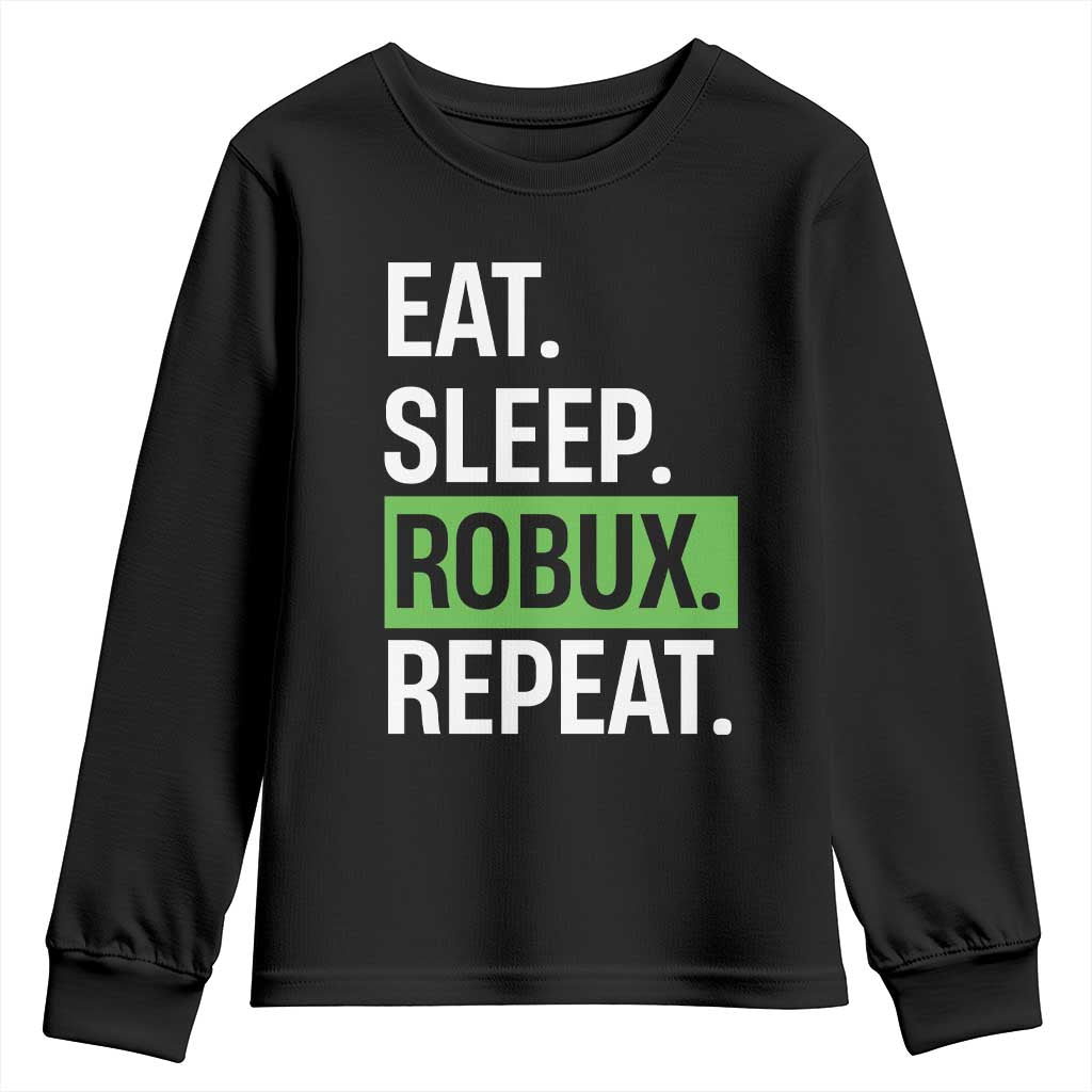 Eat Sleep Roblox Repeat Youth Sweatshirt Funny Video Game Lovers Gamers
