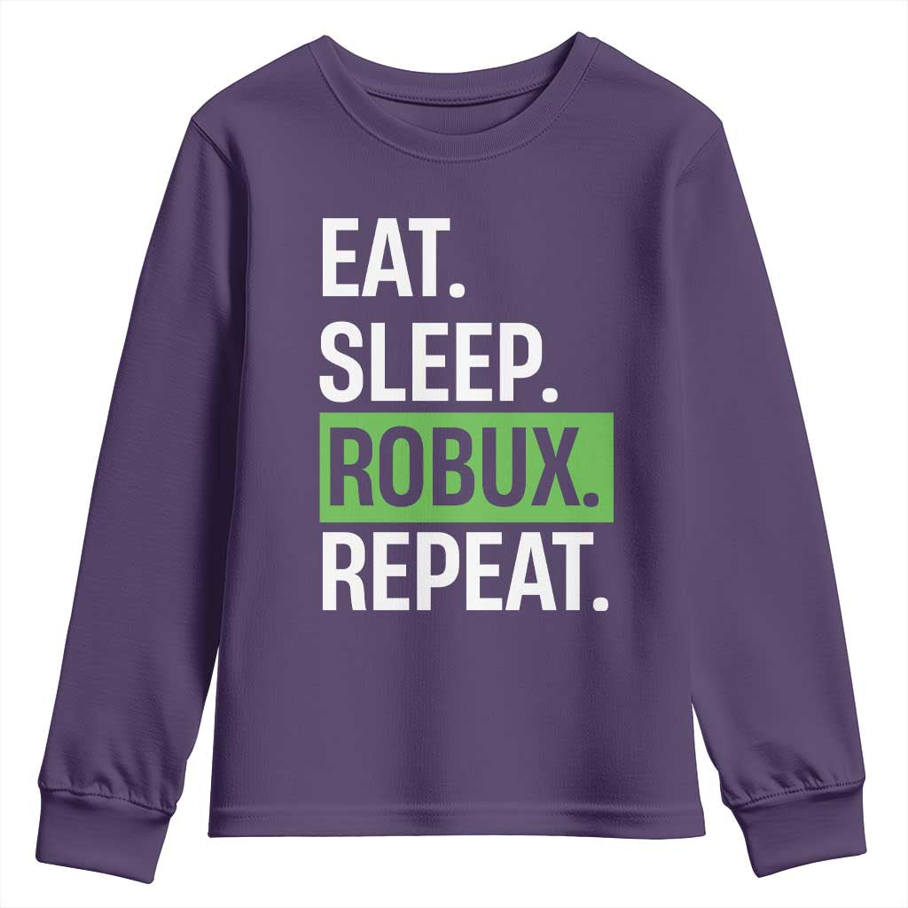 Eat Sleep Roblox Repeat Youth Sweatshirt Funny Video Game Lovers Gamers