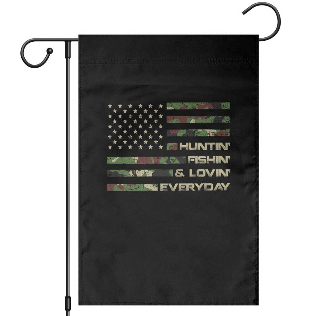 Hunting Fishing Loving Garden Flag Hunter Fisher Camo American Flag