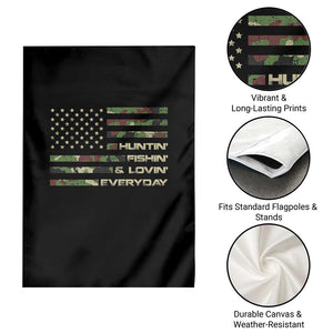 Hunting Fishing Loving Garden Flag Hunter Fisher Camo American Flag