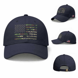 Hunting Fishing Loving Baseball Cap Hunter Fisher Camo American Flag