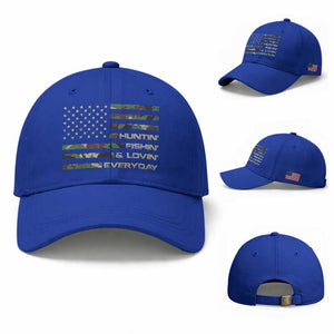 Hunting Fishing Loving Baseball Cap Hunter Fisher Camo American Flag