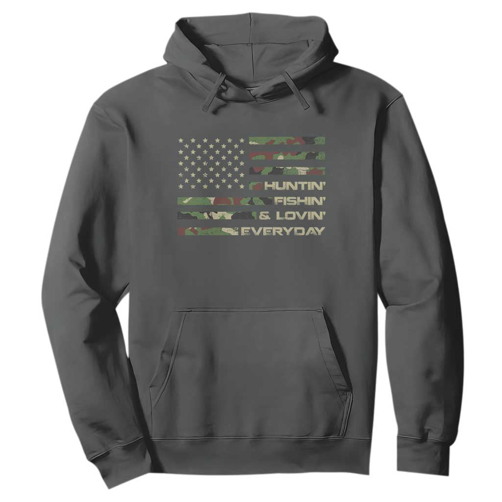 Hunting Fishing Loving Hoodie Hunter Fisher Camo American Flag