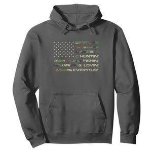 Hunting Fishing Loving Hoodie Hunter Fisher Camo American Flag
