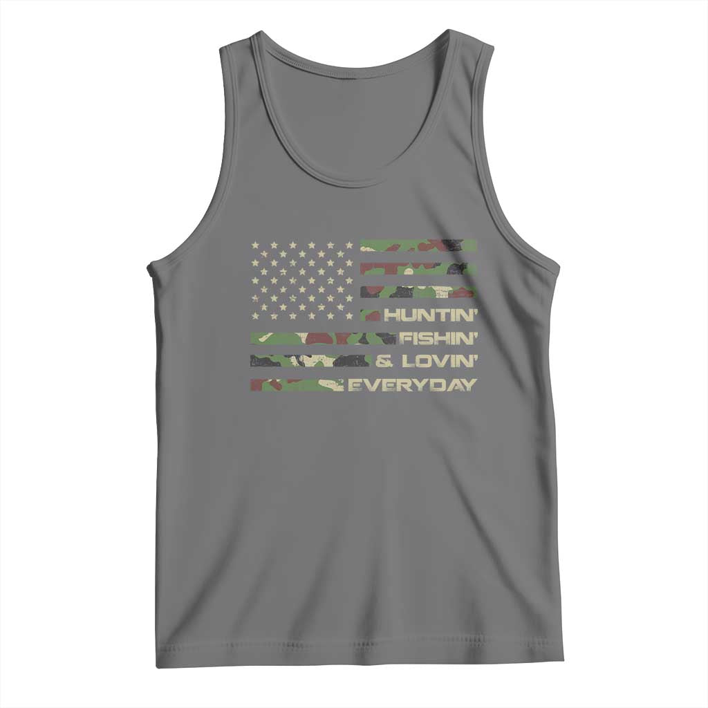 Hunting Fishing Loving Tank Top Hunter Fisher Camo American Flag