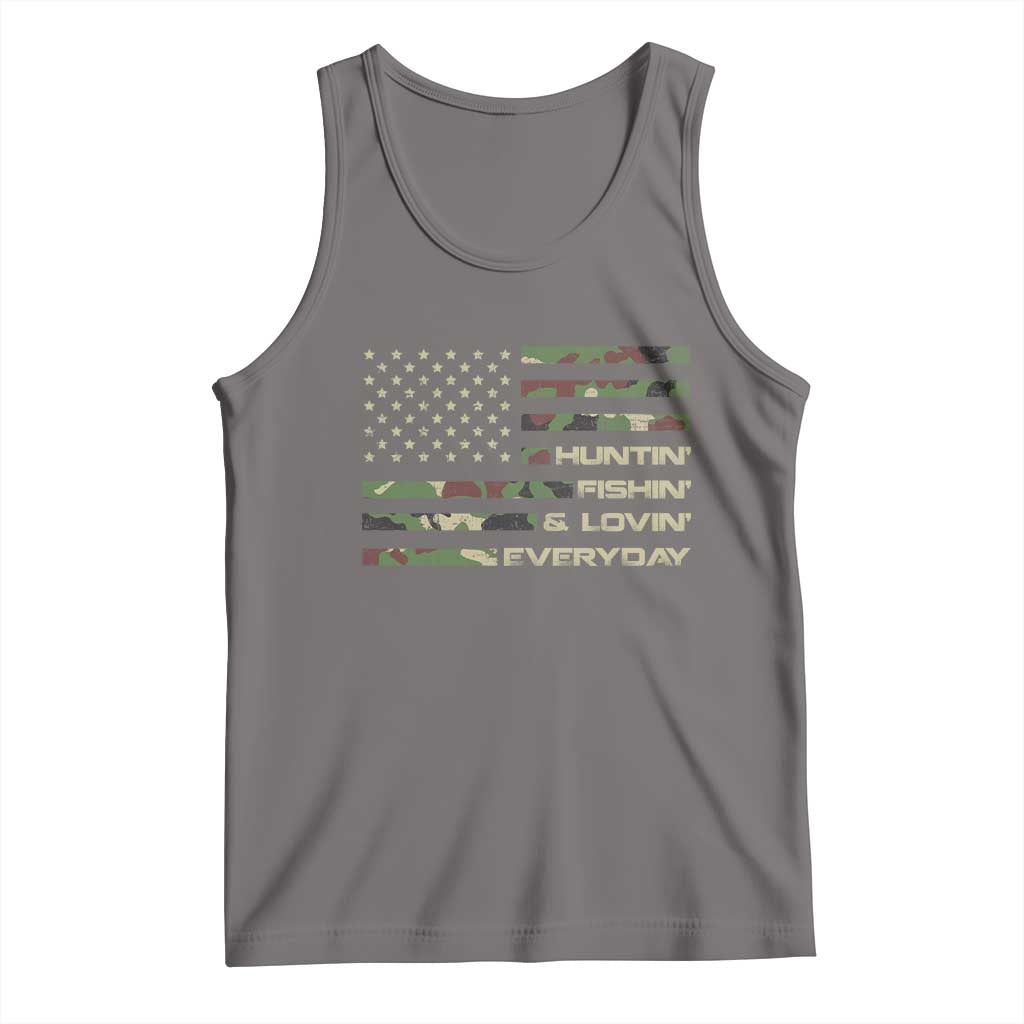Hunting Fishing Loving Tank Top Hunter Fisher Camo American Flag