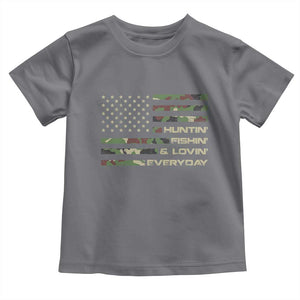 Hunting Fishing Loving Toddler T Shirt Hunter Fisher Camo American Flag