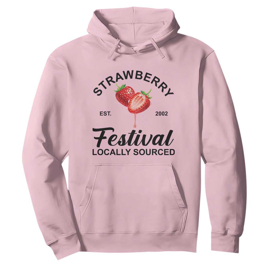 Strawberry Vintage Hoodie Summer Fruit Strawberry Festival Cottagecore TS10 Light Pink Print Your Wear