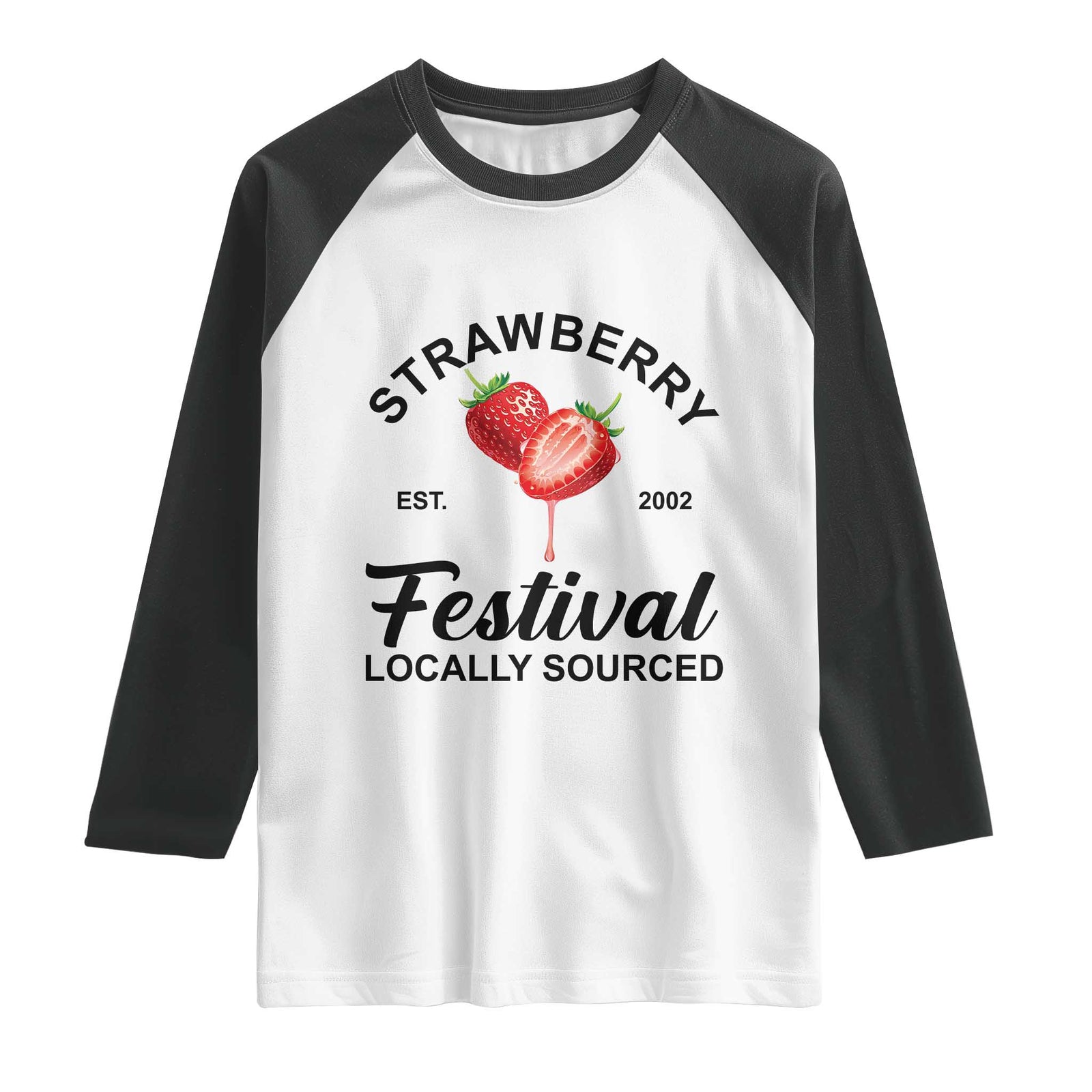 Strawberry Vintage Raglan Shirt Summer Fruit Strawberry Festival Cottagecore TS10 White Black Print Your Wear