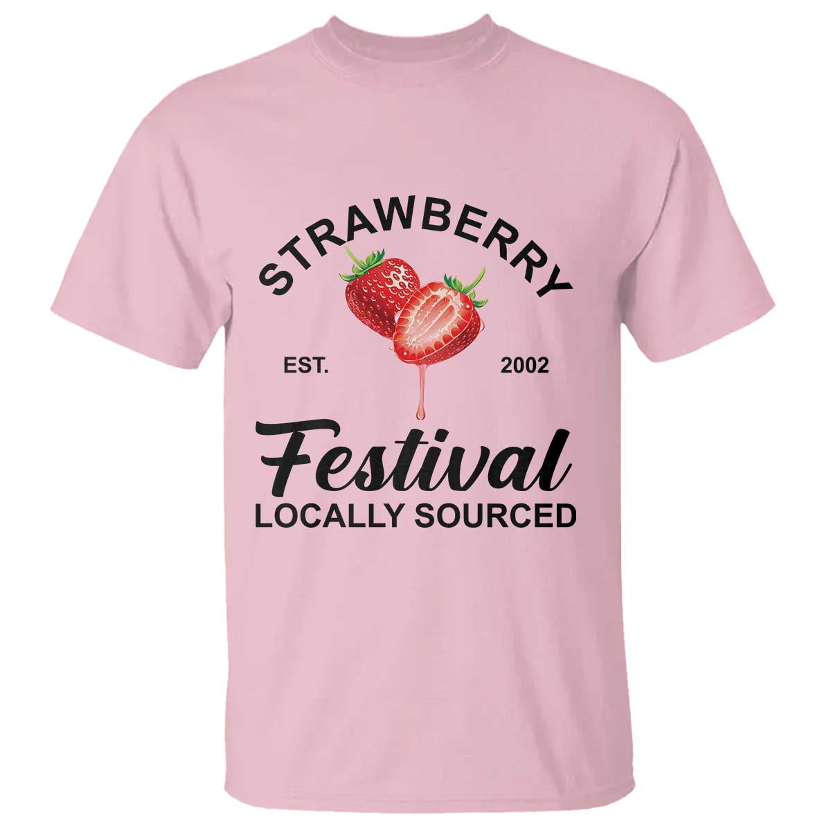 Strawberry Vintage T Shirt Summer Fruit Strawberry Festival Cottagecore TS10 Light Pink Print Your Wear