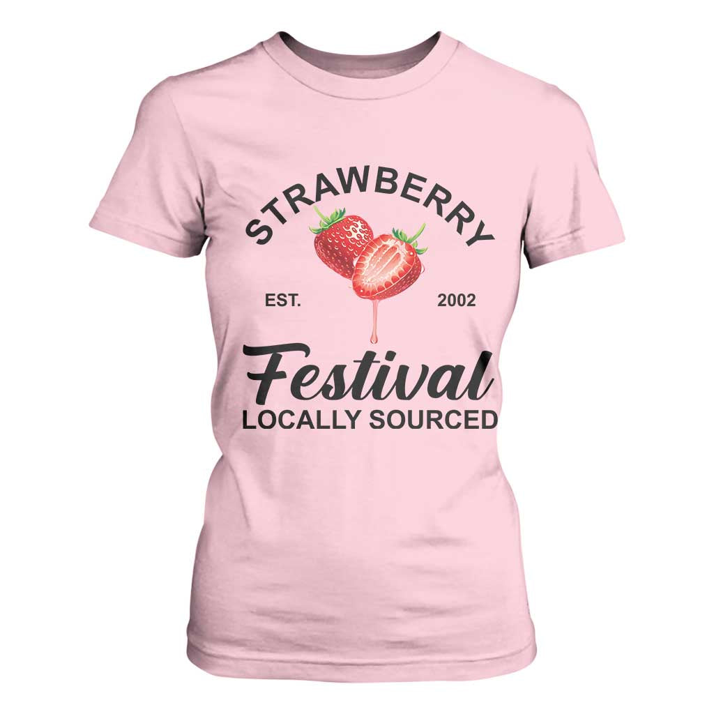 Strawberry Vintage T Shirt For Women Summer Fruit Strawberry Festival Cottagecore TS10 Light Pink Print Your Wear