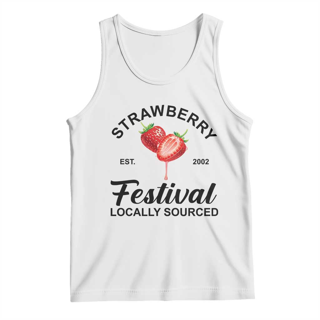 Strawberry Vintage Tank Top Summer Fruit Strawberry Festival Cottagecore TS10 White Print Your Wear