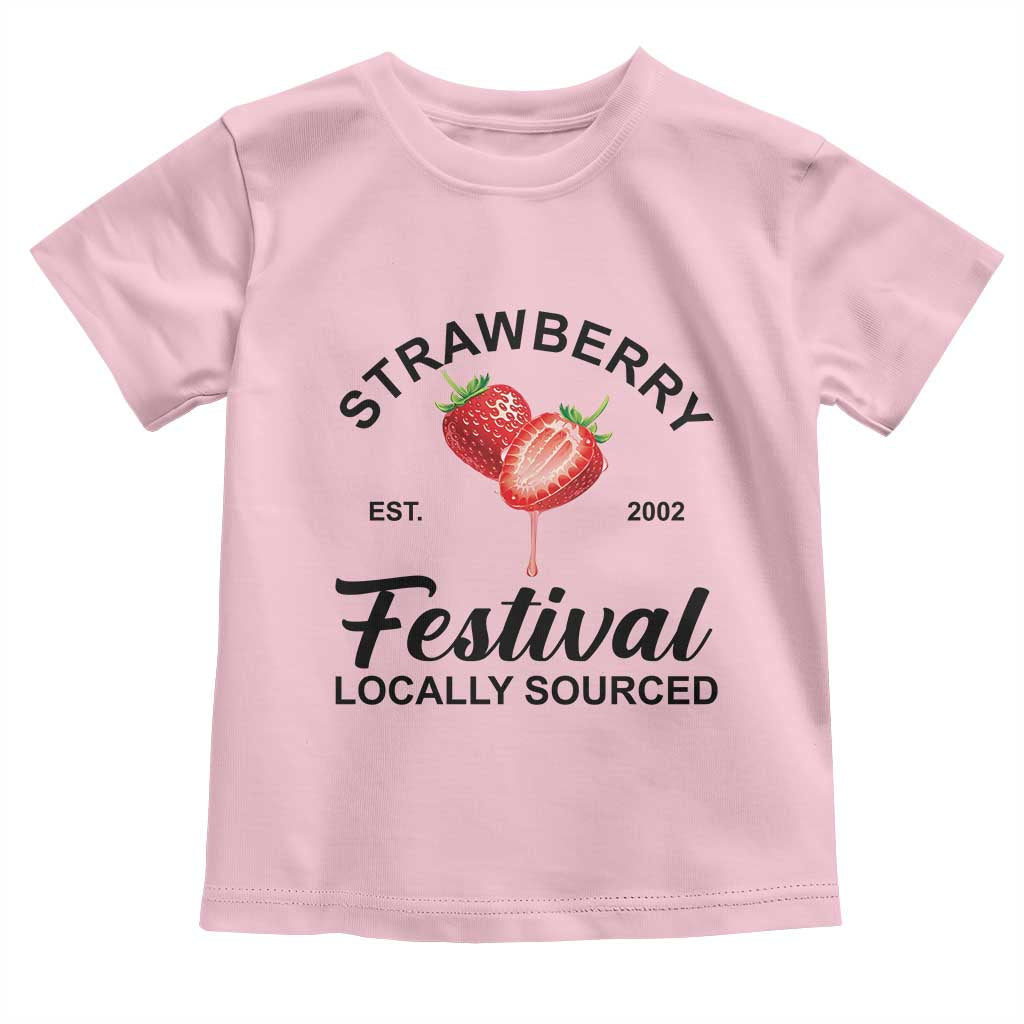 Strawberry Vintage Toddler T Shirt Summer Fruit Strawberry Festival Cottagecore TS10 Light Pink Print Your Wear