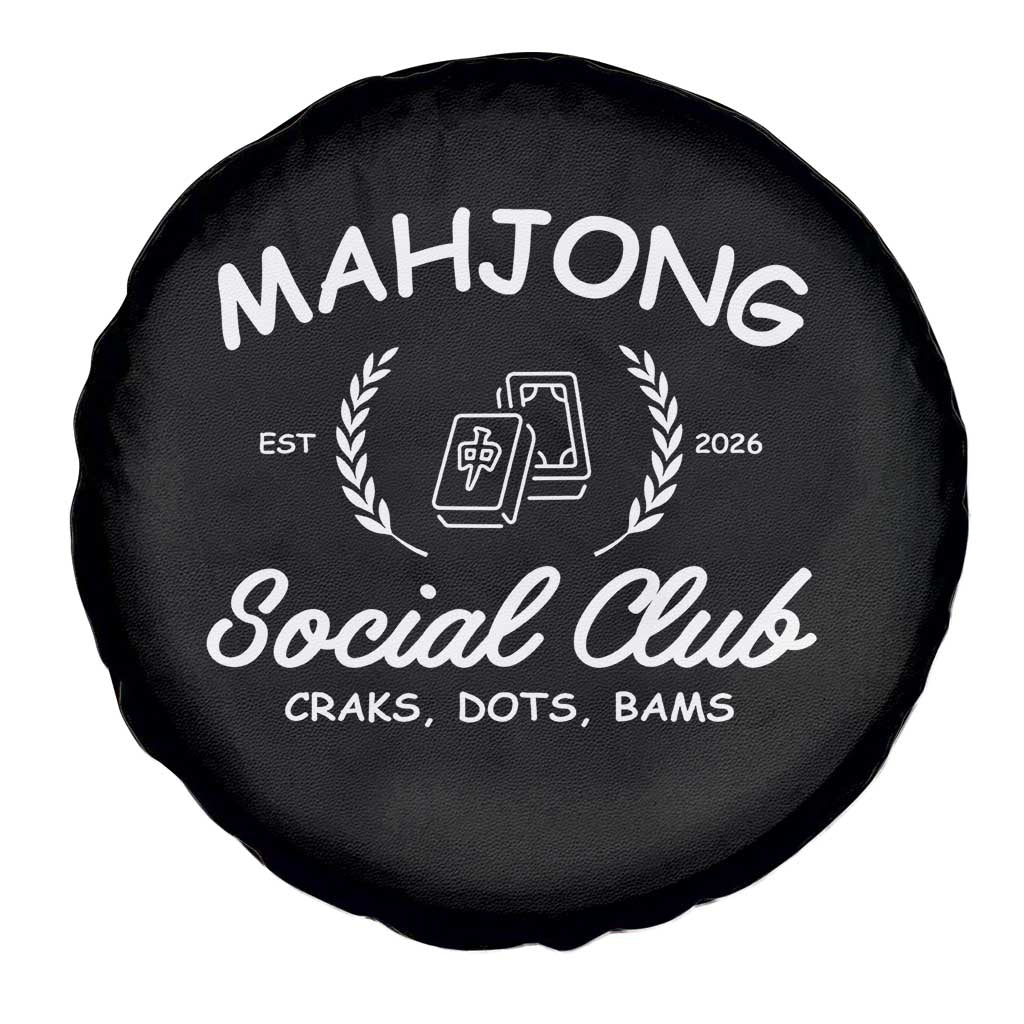 Funny Mahjong Social Club Spare Tire Cover Craks Dots Bams Mahjong Player Game Lovers TS10 Print Your Wear