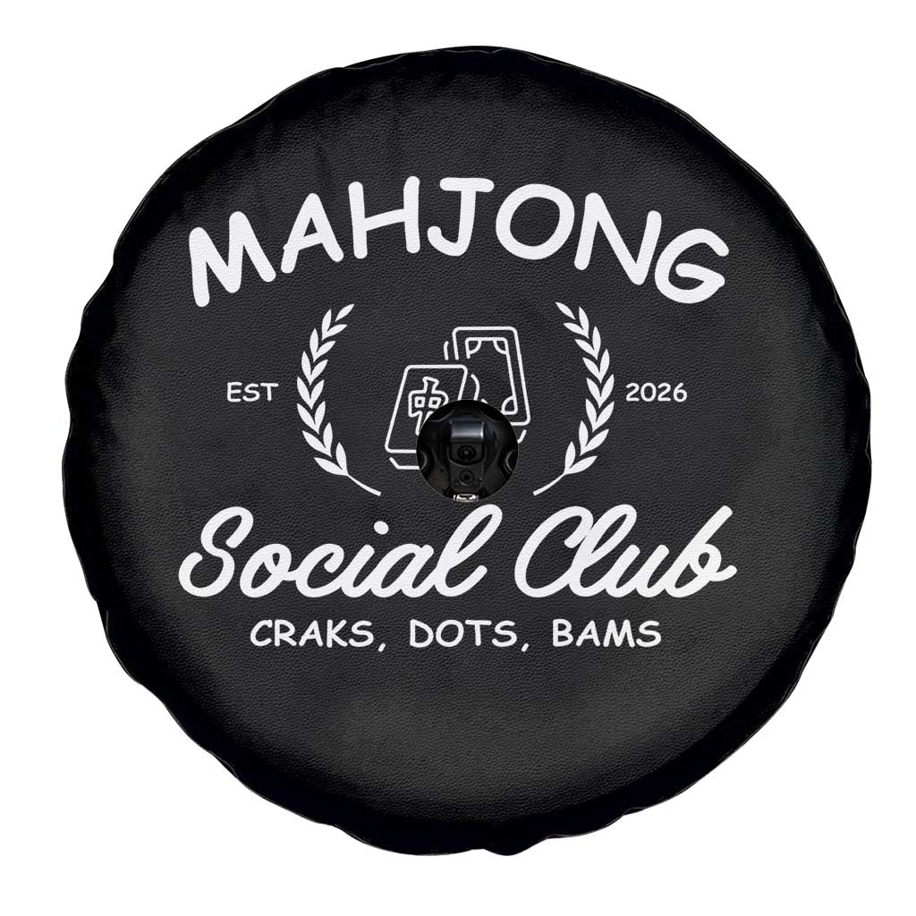 Funny Mahjong Social Club Spare Tire Cover Craks Dots Bams Mahjong Player Game Lovers TS10 Print Your Wear