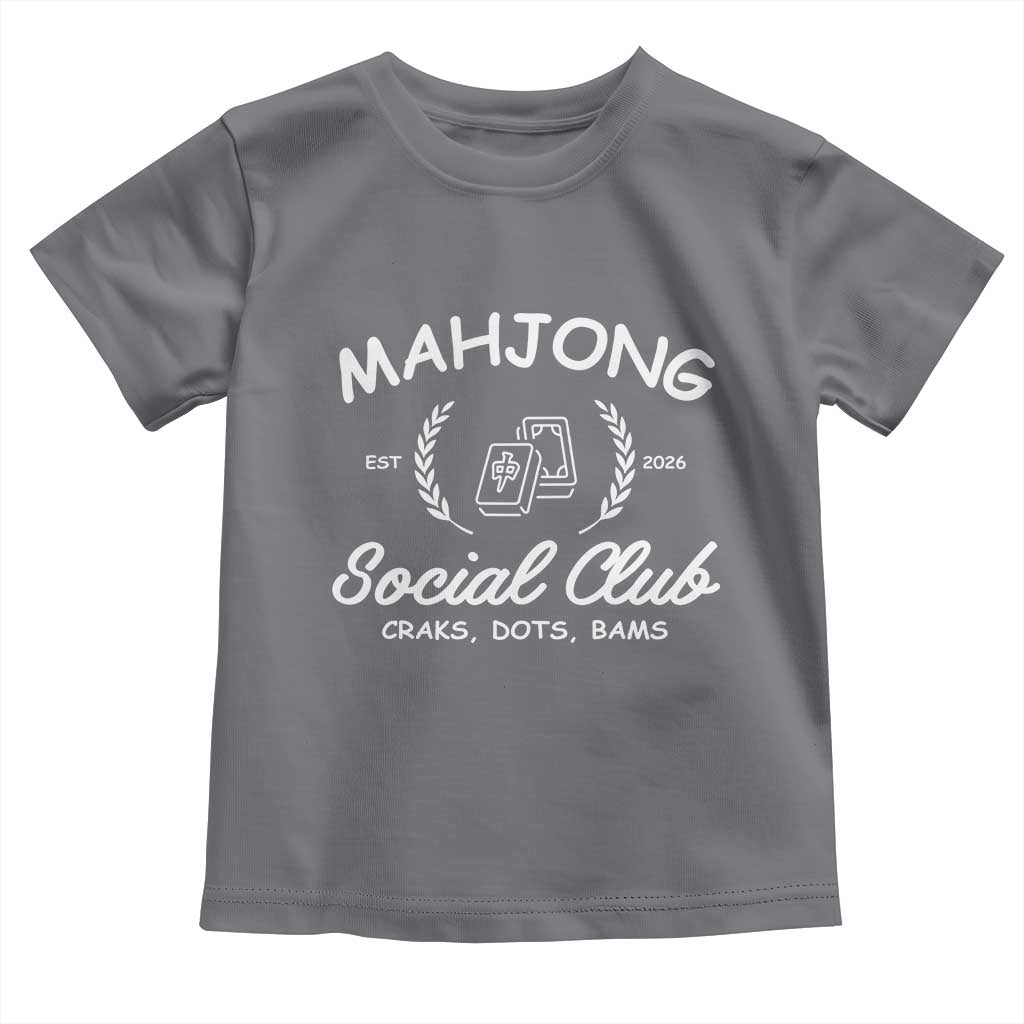 Funny Mahjong Social Club Toddler T Shirt Craks Dots Bams Mahjong Player Game Lovers TS10 Charcoal Print Your Wear