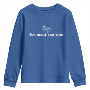 Funny Its About Bam Time Mahjong Players Youth Sweatshirt TS10 Royal Blue Print Your Wear
