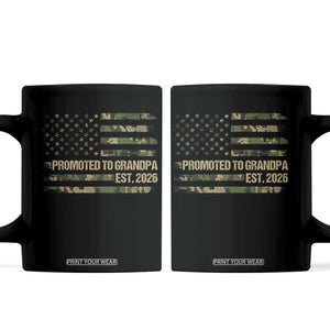 Promoted To Grandpa Est. 2026 Coffee Mug Retro Camo American Flag TS10 Black Print Your Wear