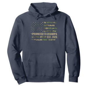Promoted To Grandpa Est. 2026 Hoodie Retro Camo American Flag TS10 Navy Print Your Wear