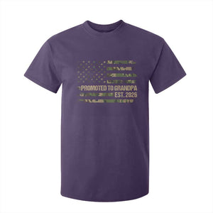 Promoted To Grandpa Est. 2026 T Shirt For Kid Retro Camo American Flag TS10 Purple Print Your Wear