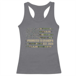 Promoted To Grandpa Est. 2026 Racerback Tank Top Retro Camo American Flag TS10 Charcoal Print Your Wear