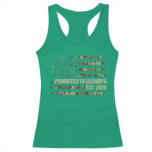 Promoted To Grandpa Est. 2026 Racerback Tank Top Retro Camo American Flag TS10 Irish Green Print Your Wear