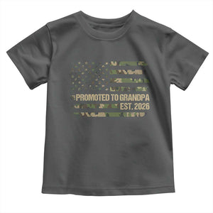 Promoted To Grandpa Est. 2026 Toddler T Shirt Retro Camo American Flag TS10 Dark Heather Print Your Wear