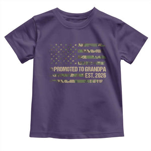 Promoted To Grandpa Est. 2026 Toddler T Shirt Retro Camo American Flag TS10 Purple Print Your Wear