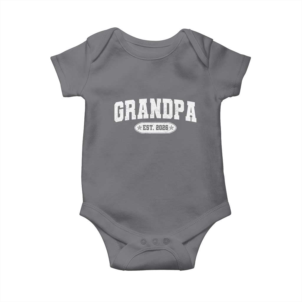 Grandpa Est 2026 Baby Onesie Promoted To Grandpa Paternity Fathers Day TS10 Charcoal Print Your Wear