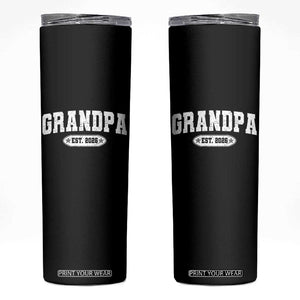 Grandpa Est 2026 Skinny Tumbler Promoted To Grandpa Paternity Fathers Day TS10 Black Print Your Wear