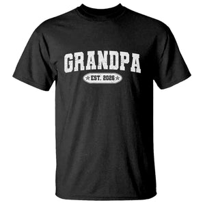Grandpa Est 2026 T Shirt Promoted To Grandpa Paternity Fathers Day TS10 Black Print Your Wear