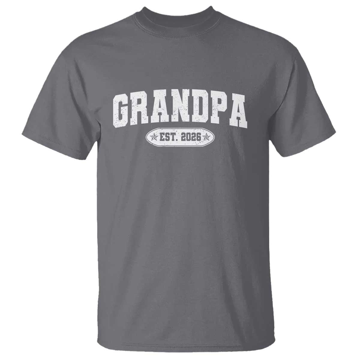 Grandpa Est 2026 T Shirt Promoted To Grandpa Paternity Fathers Day TS10 Charcoal Print Your Wear