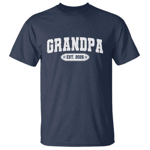 Grandpa Est 2026 T Shirt Promoted To Grandpa Paternity Fathers Day TS10 Navy Print Your Wear